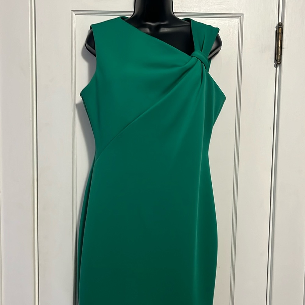 Calvin Klein Sheath Green Dress NWT Size 12